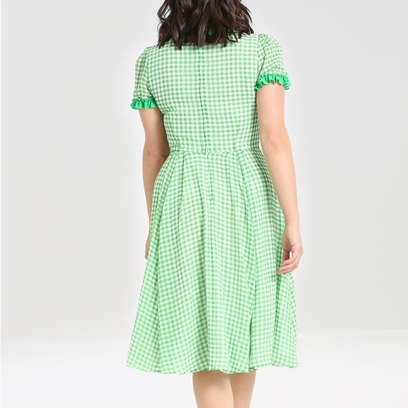 Hell Bunny Anne Marie Dress green Gingham - Picture 2 of 9